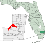 Map of Florida highlighting Sunrise